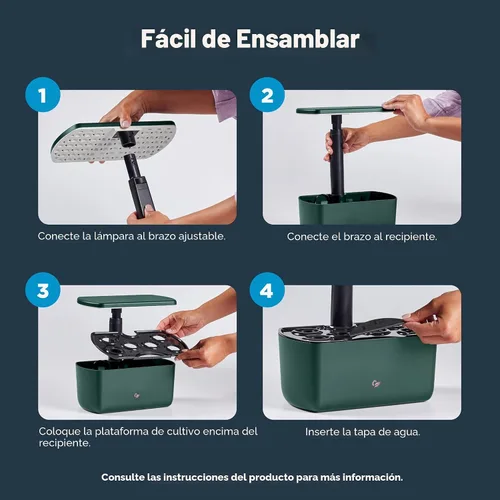 Miniatura 6 de AeroGarden Harvest Lite en Verde, Jardín hidropónico interior libre de suelo con luz LED de cultivo para jardinería de hasta 6 hierbas y vegetales