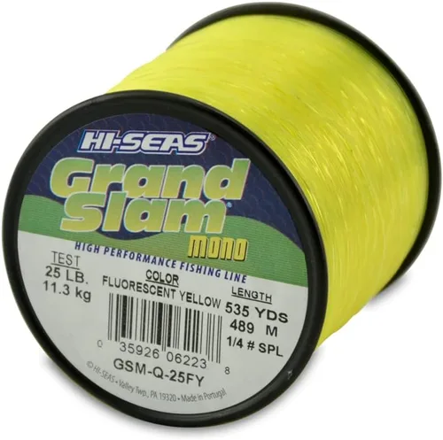 Miniatura 14 de HI-SEAS Línea de pesca de monofilamento Grand Slam - Fuerte y resistente a la abrasión en transparente, rosa, verde, azul humo, amarillo Azul ahumado
