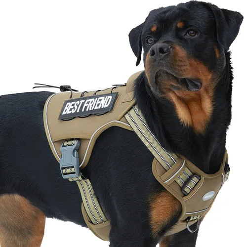 Miniatura 9 de Auroth - Arnés táctico para perros pequeños y medianos, sin tirones, arnés ajustable para mascotas, reflectante, K9, entrenamiento, trabajo, de Gris
