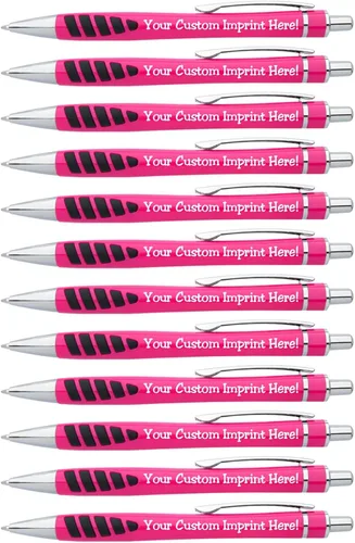 Miniatura 13 de ExpressDesigns™ - Su nombre o huella en nuestro bolígrafo Addison impreso personalizado - Agarre de goma para escribir comodidad y control, tinta