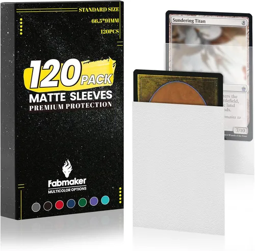 Miniatura 23 de Fabmaker - Juego de 200 fundas negras para tarjetas, fundas estándar resistentes MTG mate, acabado trasero mate, barajado perfecto, protege todas