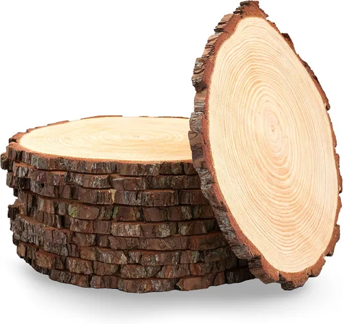 Miniatura 8 de Juego de (10) rebanadas de madera de 7 a 9 pulgadas para centros de mesa, artes y manualidades, y decoración rústica del hogar. Centros de mesa