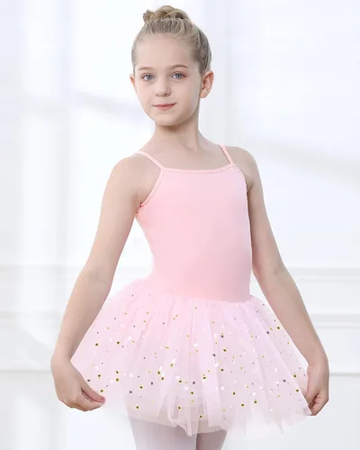 Miniatura 9 de Stelle - Vestido de bailarina para niña, con leotardo, estilo canesú, para gimnasia o ballet (para niñas pequeñas y grandes)