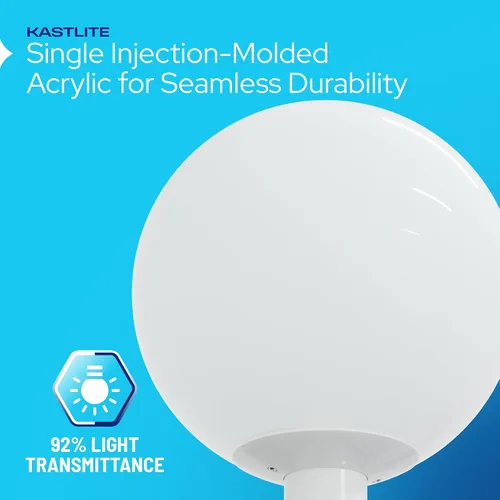 Miniatura 4 de KASTLITE Accesorio de iluminación combinado de poste de lámpara Lente acrílica blanca de 14 pulgadas con clips de ala de ajuste blancos Se