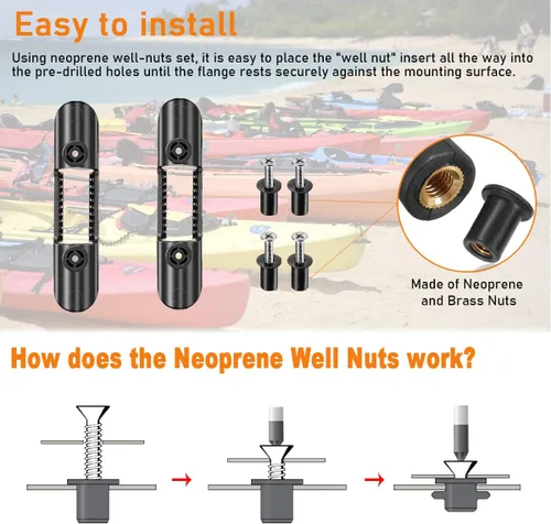 Miniatura 4 de Clips de soporte para remo de kayak (incluyendo tornillos), clip universal para remo de kayak montado en cubierta y clip de red de pesca