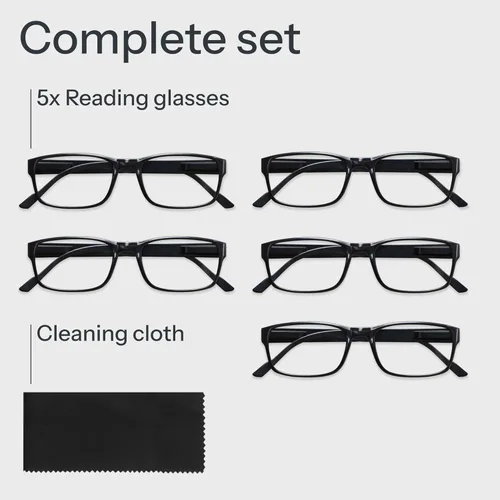 Miniatura 9 de Gaoye Gafas de lectura profesionales para todo el día, lectores de computadora con protección de luz azul, paquete económico B1-5 Pack Negro Claro
