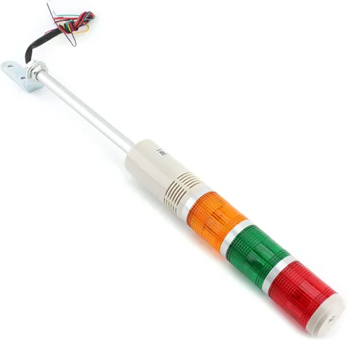 Miniatura 22 de Othmro Columna de luz de señal industrial LED alarma redonda torre indicador luz continua luz de advertencia roja verde DB 90db 24 V 3 W 1 unids