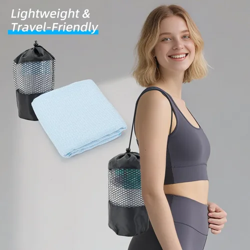 Miniatura 5 de YESLIFE Toalla de yoga caliente antideslizante extra gruesa con una toalla para el sudor, toalla de microfibra absorbente del sudor para esterilla
