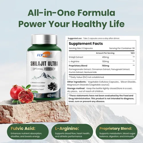 Miniatura 6 de Shilajit para Hombres y Mujeres, Shilajit para Energía Extra, Resistencia y Apoyo Inmunitario, Multivitamínico para Mujeres y Hombres, Paquete de 2