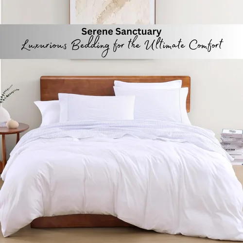 Miniatura 7 de LANE LINEN - Juego de sábanas de 4 piezas 100 % algodón orgánico percal puro King, ropa de cama suave transpirable para colchones de hasta 15 17