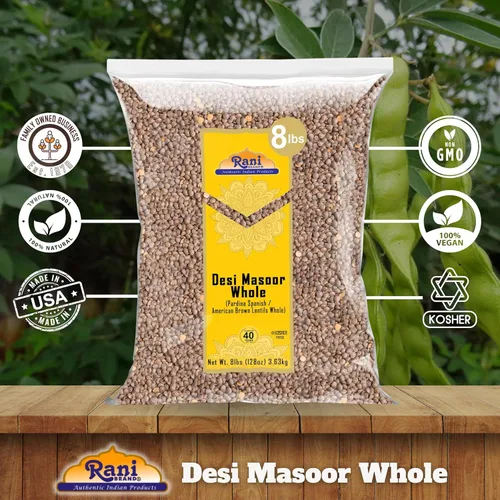 Miniatura 6 de Rani Desi Masoor (Masur) Entero 128oz (8lbs) 3.63kg (aka. Pardina Lentejas marrones españolas/americanas enteras) a granel ~ Todo natural Vegano