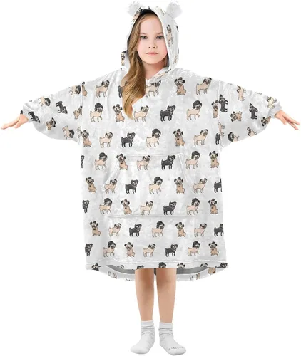Miniatura 8 de Mantas portátiles para niños, súper suaves, cálidas y acogedoras, sudadera con capucha de gran tamaño, regalos para niños de 3 a 14 años, niñas
