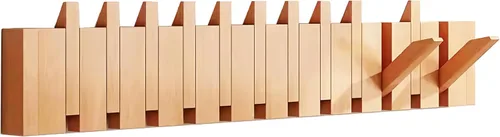 Miniatura 23 de Percheros montados en la pared, ganchos para llaves de piano, colgador de madera maciza natural, tela no tejida, perchas para armario, cocina