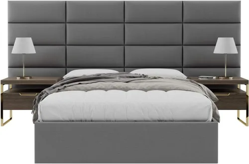 Miniatura 124 de Vänt - Paneles tapizados de cabecera para montar en la pared, diseño Isabelle, 60 x 23 pulgadas, configuración de 4 paneles individuales, Cuero