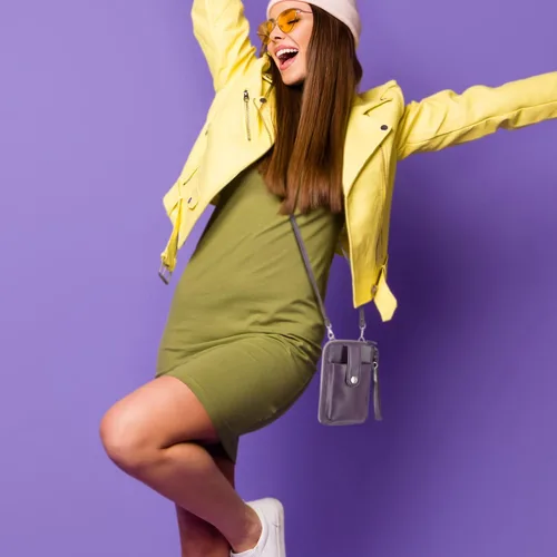 Miniatura 2 de Mundi Jacqui Cartera cruzada RFID para mujer, bolso de viaje pequeño de cuero vegano con soporte para teléfono, organizador compacto con ranuras