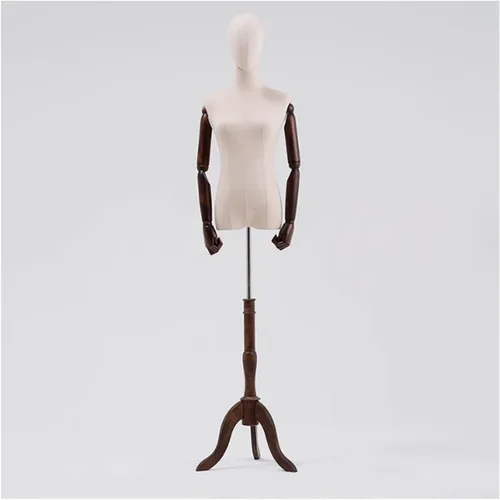 Vestido de maniquí femenino con forma de torso, maniquí de sastres con junta flexible, cuerpo de maniquí de altura ajustable con soporte de trípode,