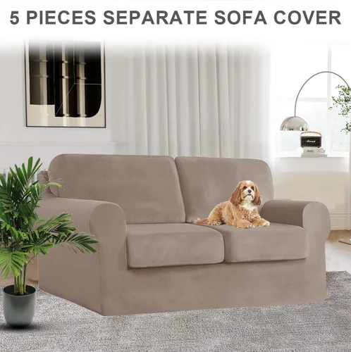 Miniatura 83 de Funda para Sofá de Terciopelo, Fundas Elásticas para Sofá para Funda Principal Separada/Respaldos y Cojines de Asiento, Funda para Sofá, para Fundas