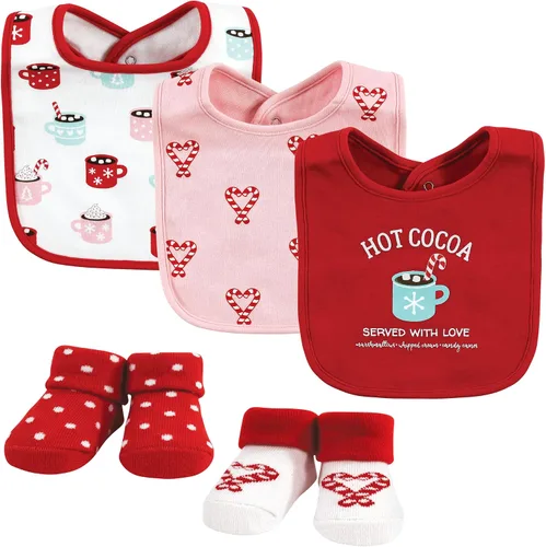 Miniatura 9 de Hudson Baby Conjunto de babero y calcetines unisex de algodón para bebé