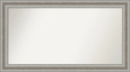 Miniatura 192 de Amanti Art Espejo de baño plateado para sobre el fregadero, 26 x 26 pulgadas, espejo cuadrado de plata antigua, marco de madera tradicional mediano