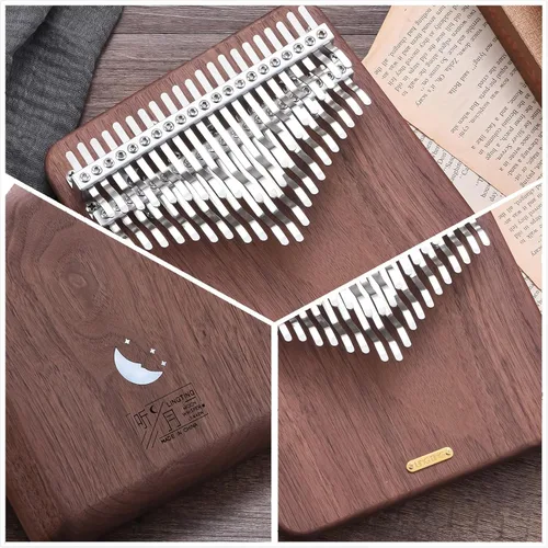 Miniatura 5 de LingTing Kalimba - Piano de pulgar de madera de nogal maciza, 42 teclas, piano cromático Mbira, regalo para adultos principiantes profesionales K42W