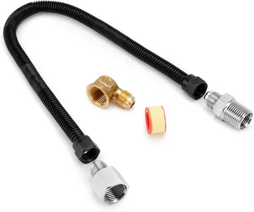 Miniatura 9 de Stanbroil Kit Conector de Línea de Gas Flexible sin Silbato de 3/8" X 12" para Hoguera de Gas Natural o LP y Chimenea