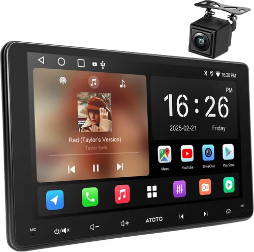 ATOTO A5L Estéreo de auto Android de doble DIN de 9 pulgadas inalámbrico CarPlay Android Auto, conexión Wi-Fi/USB, navegación GPS, radio de