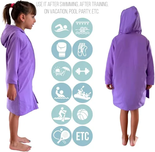 Miniatura 13 de MACAR Parka de natación impermeable con forro polar, ideal para actividades junto a la piscina y al aire libre