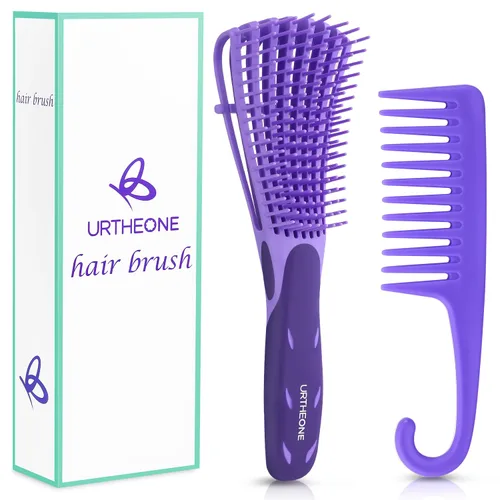 Miniatura 9 de Cepillo desenredante para el cabello, cepillo desenredante para adultos y niños, juego de peines para cabello rizado, ondulado y con bucles