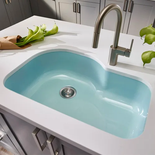 Miniatura 4 de Houzer PCH-3700 MT Porcela - Fregadero de cocina de acero esmaltado de 31 pulgadas, montaje inferior, compensación de un solo tazón, compatibilidad