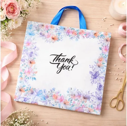 Miniatura 8 de Infinite Pack Bolsas grandes de mercancía de agradecimiento con asa de lazo, bolsa de boutique brillante, refuerzo inferior de 3 pulgadas y 3 mil