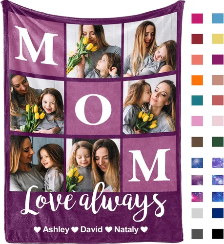 Miniatura 20 de Yofair Manta para el Día de la Madre, regalos para mamá, manta personalizada con imagen, manta personalizada para el Día de la Madre, regalos de 8