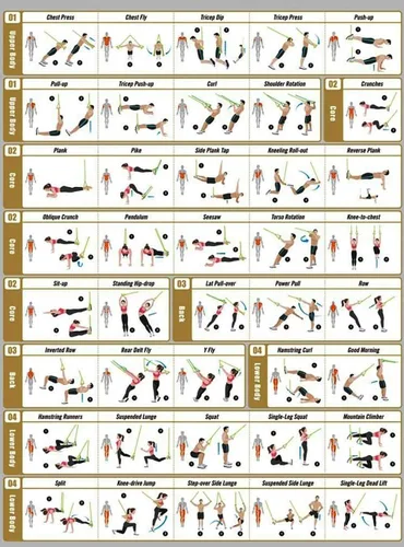 Miniatura 9 de Paquete de equipo de ejercicio de entrenamiento de suspensión todo en uno, kit de entrenamiento de resistencia de fitness con correas profesionales
