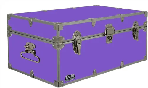 Miniatura 10 de C&N Footlockers - Baúl Happy Camper de tamaño completo - Tronco de campamento de verano #1 - Fabricado en los Estados Unidos - Reposapiés de acero