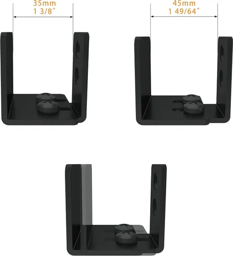 Miniatura 6 de JUBEST Guía de piso negro mate para montaje en pared, herrajes para puertas corredizas de granero de hasta 1-3/4 pulgadas de ancho y 1-7/8 pulgadas