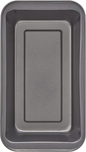 Miniatura 2 de Amazon Basics Molde rectangular antiadherente para hornear pastel de carne con distribución uniforme del calor, 9.5 x 5 pulgadas, gris, juego de 2