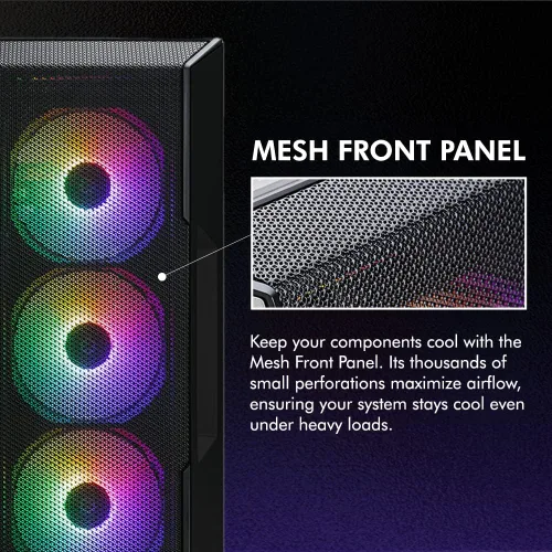 Miniatura 3 de Zalman i3 NEO Carcasa de PC ATX de Torre Media, 4 ventiladores RGB fijos preinstalados para alto rendimiento de flujo de aire, puerta oscilante