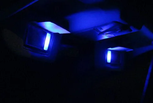 Miniatura 5 de iJDMTOY 3-SMD - Bombillas de repuesto 6614F de 1.142 in compatibles con luces de espejo de tocador de automóvil, color azul ultra