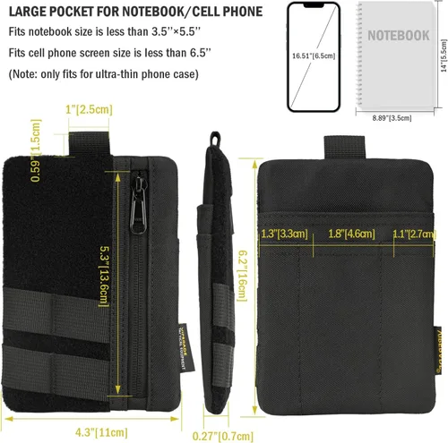 Miniatura 6 de VIPERADE VE27 EDC Organizador, bolsa multiherramienta de 6 bolsillos con cremallera
