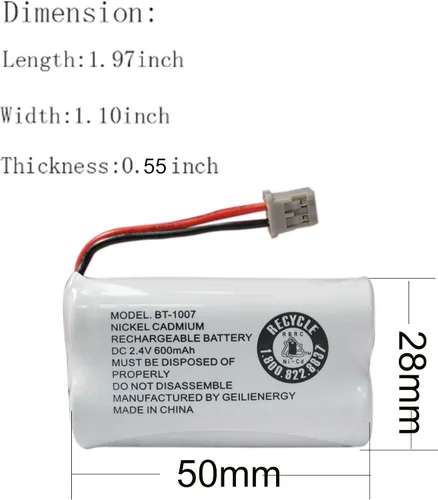 Miniatura 3 de BT1007 BT-1007 BBTY0651101 Batería compatible con BT904 BT-904 BT1015 BBTY0460001 BBTY0510001 BBTY0624001 BBTY0700001 HHR-P506, HHR-P506, HHR-P5001