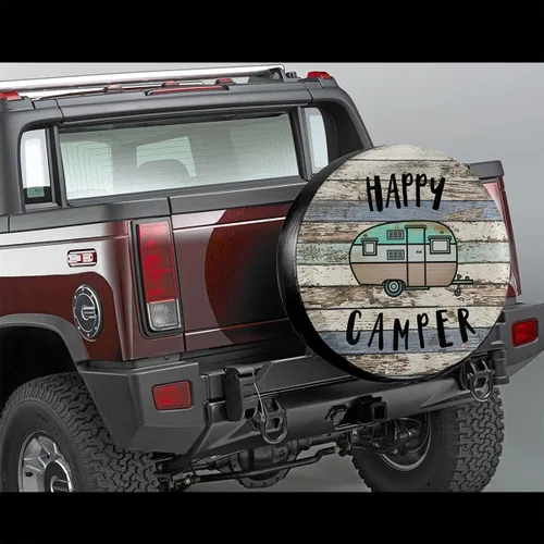 Miniatura 5 de Happy Camper - Cubierta impermeable para neumáticos de repuesto para Jeep, remolque, RV, SUV, camión, cámper, accesorios de remolque de viaje, 14