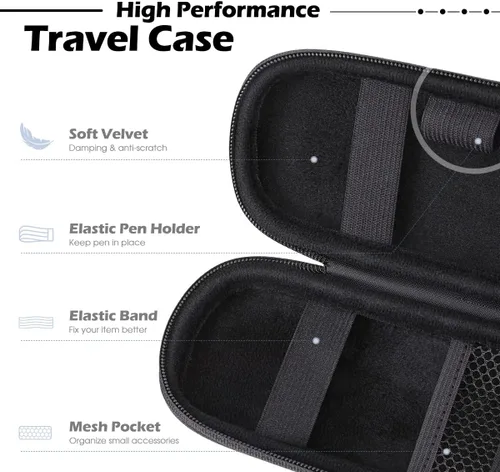 Miniatura 3 de AGPTEK Estuche Soporte para Apple Pencil, Funda Delgada de Cuero PU Portátil Bolsa Cubierta Compatible con Accesorios Apple Pen, Cable USB, Negro