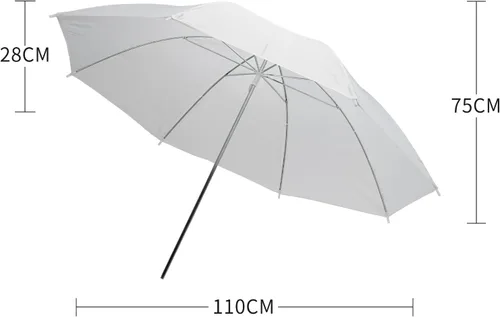 Miniatura 4 de Paquete de 2 kits de iluminación para paraguas de fotografía, 2 paraguas suave blanco translúcido de 43 pulgadas para estudio/exterior para fotos
