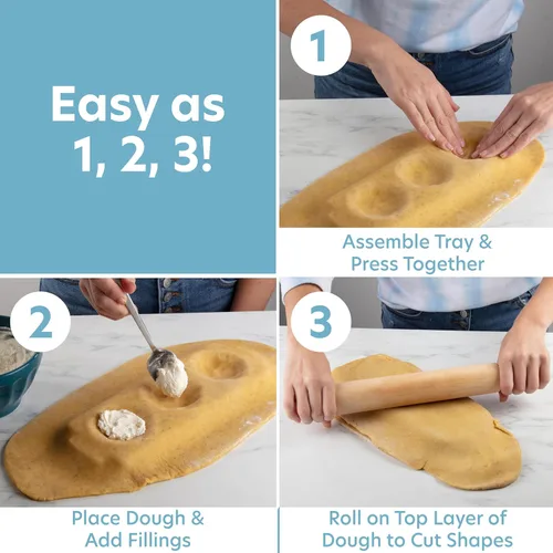 Miniatura 3 de Moldes para ravioles de corazón jumbo de 3 pulgadas, 2 unidades, máquina de pasta rellena casera, bandeja de 2 piezas y prensa para hacer 3 raviolis