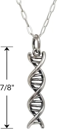 Miniatura 2 de EnCharmed Collar de plata de ley con dije de molécula de vida de ADN, 18 pulgadas