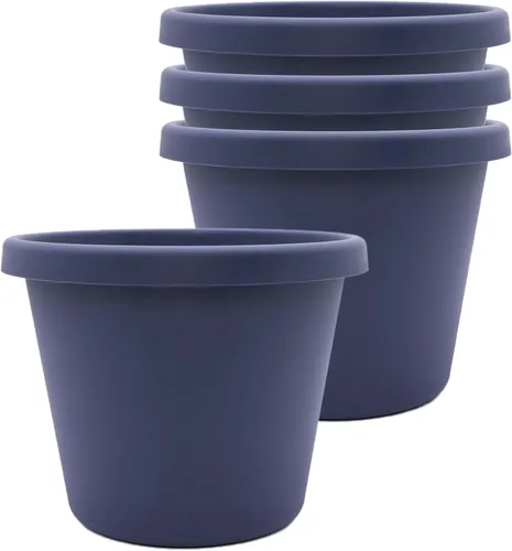 Miniatura 18 de The HC Companies Maceta redonda de plástico Prima con borde enrollado - Maceta para flores ligera y resistente a los rayos UV para hierbas y más