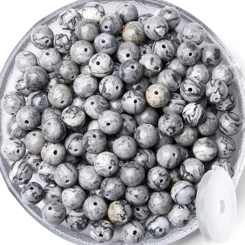 Miniatura 18 de QINJIEJIE 105 piezas de cuentas de piedra de 7 chakras de 8 mm, cuentas naturales redondas sueltas de gemas para pulseras, cuentas de cristal