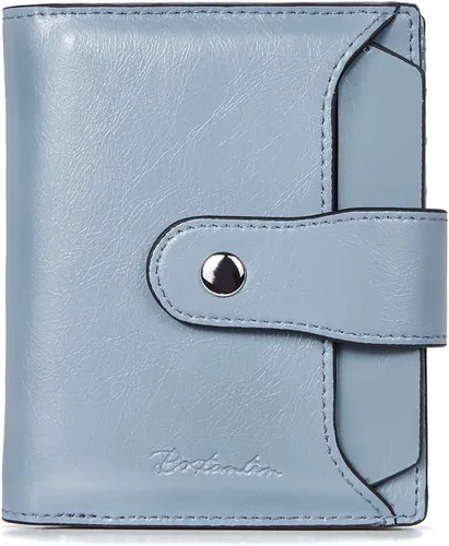 Miniatura 21 de BOSTANTEN Cartera de piel para mujer, con bloqueo RFID, pequeña, plegable, con bolsillo con cremallera, tarjetero, con ventana de identificación