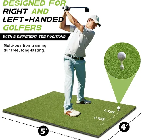 Miniatura 6 de Bltend Golf Mat: 5x4ft & 5x5ft Heavy-Duty Golf Hitting Mats Practice Outdoor/Indoor, Elite Dense Artificial Turf Matt Training Aid for