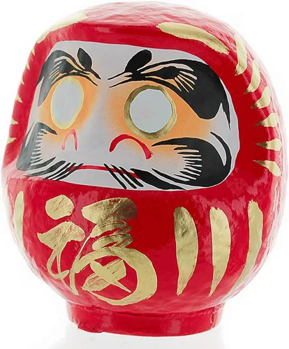 Muñeca Daruma, fabricada en Japón, 4.7 pulgadas, buena suerte y buenos deseos (rojo)