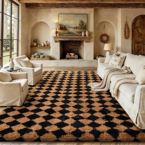 Miniatura 97 de Ophanie - Alfombras para sala de estar, antideslizante y suave, de felpa grandes y peludas para dormitorio, peludas para niños y niñas, decoración